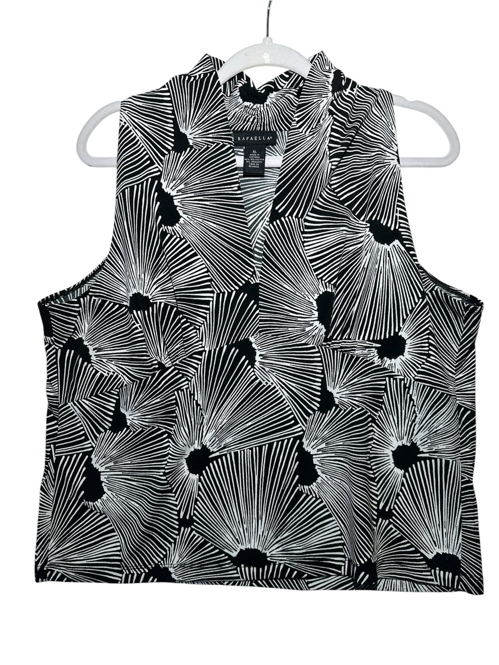 Rafaella Black & White Sleeveless Top Size XL - Picture 2 of 6